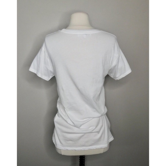 CLC COREY LYNN CALTER Yvette Embroidered Tiger Tee Screen-Print White Knit Small - Picture 6 of 12